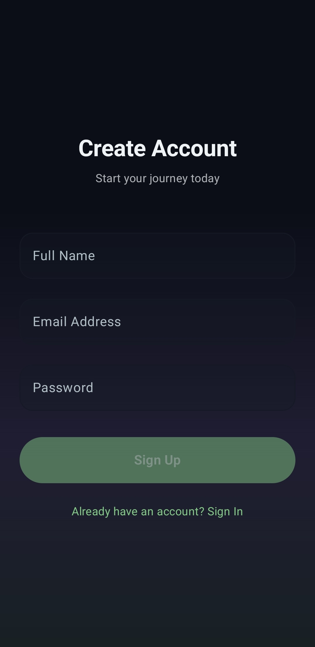 KMP signup screen